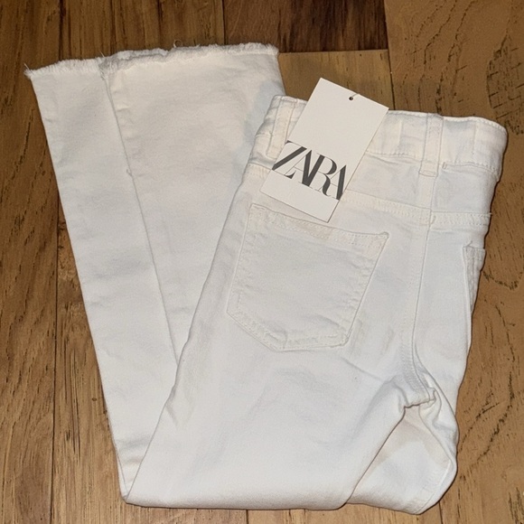 Zara Other - ZARA white button‎ fly frayed hem slim jeans kids Sz 5-6 Years new